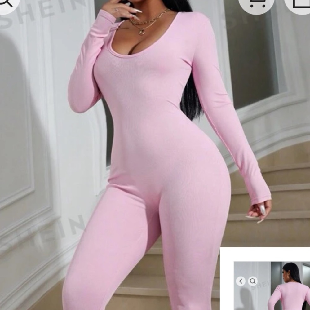 Pink shein jumpsuit